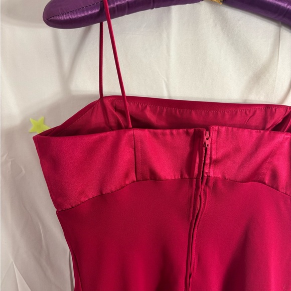 VTG Michaelangelo Fuchsia Satin Mini Gown Size 6 - Picture 11 of 14